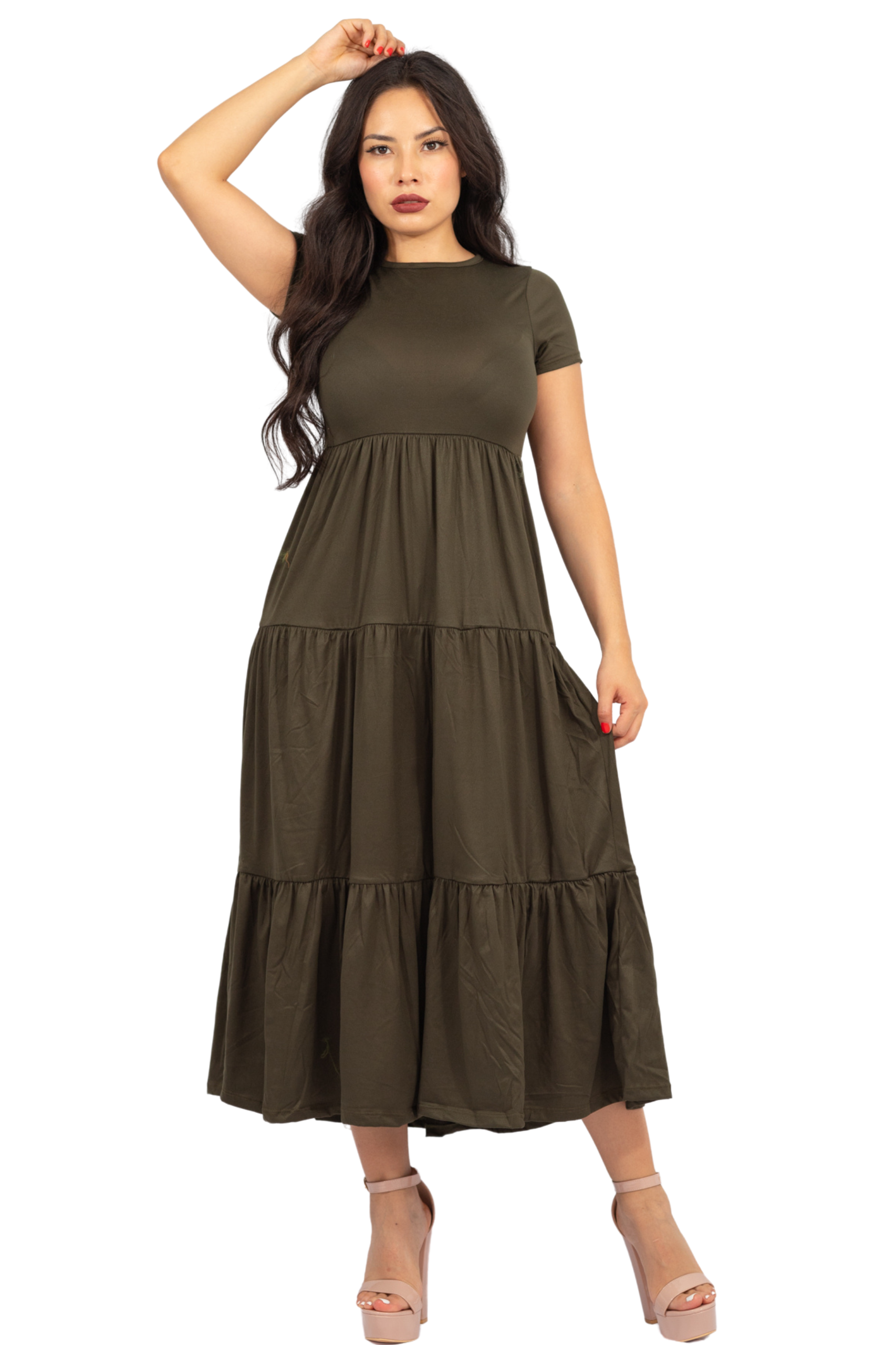 Maxivestido Tulum Manga Corta
