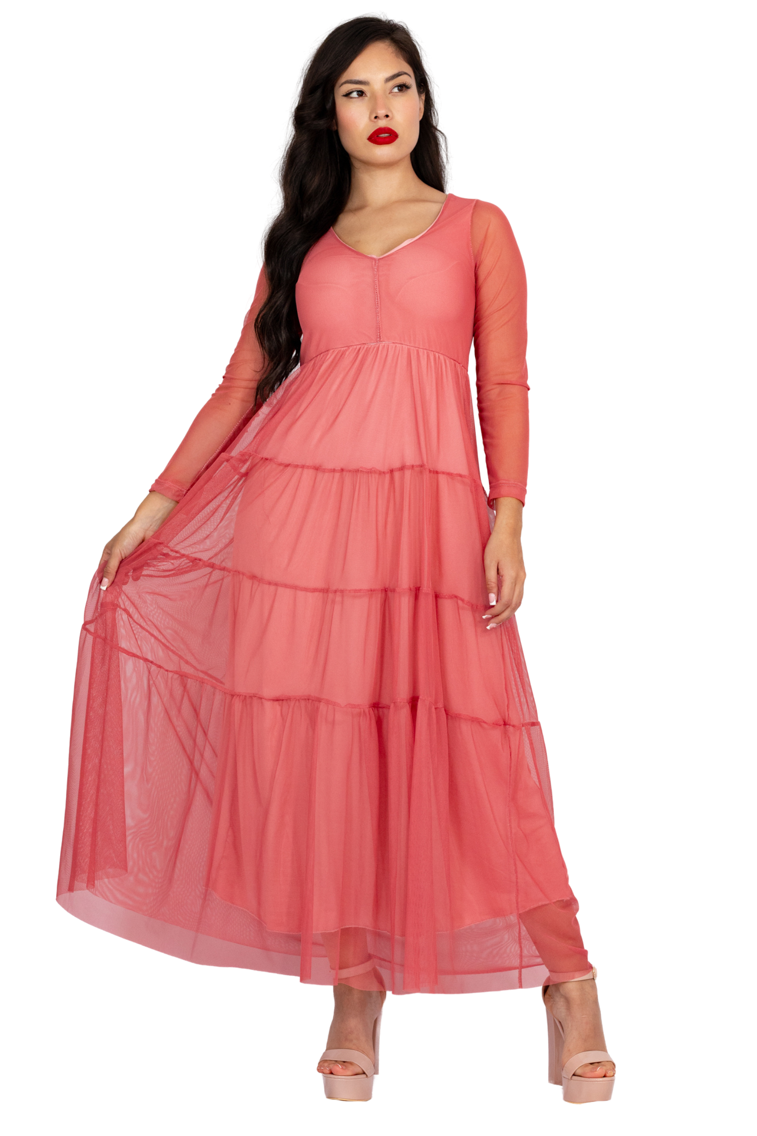 Maxivestido Merida Manga larga