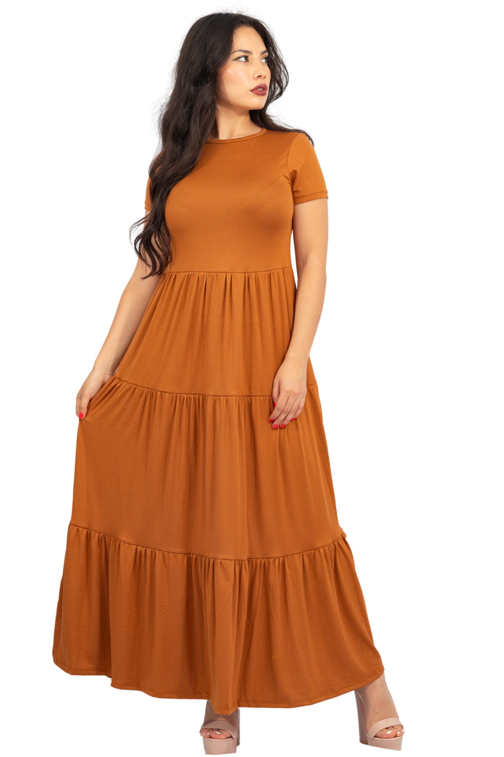 Maxivestido Tulum Manga Corta