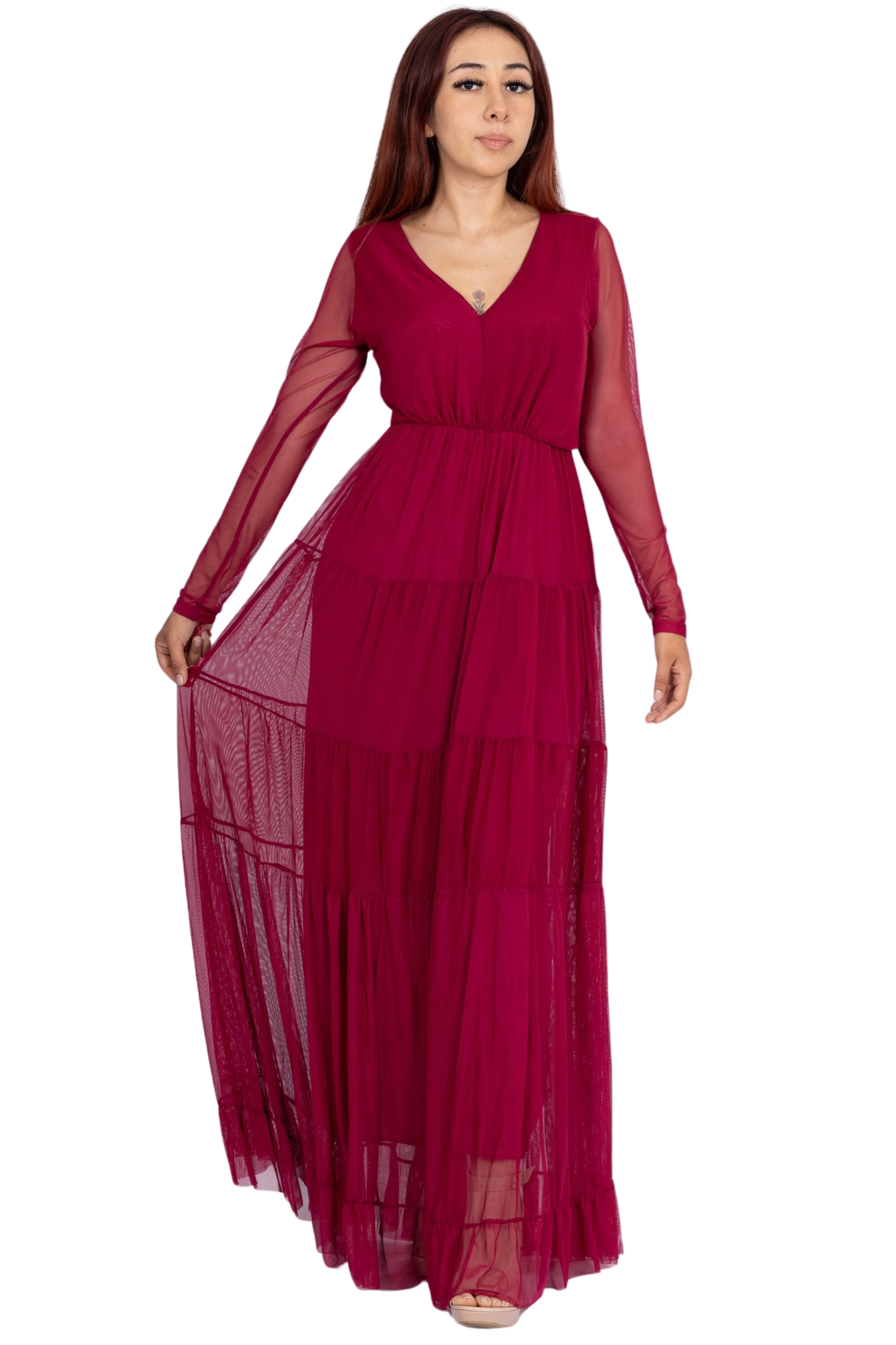 Maxivestido Merida Manga larga