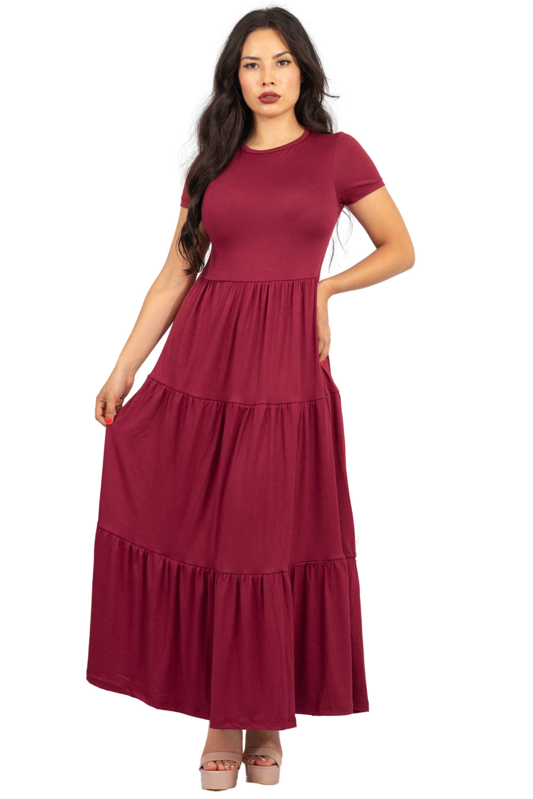 Maxivestido Tulum Manga Corta