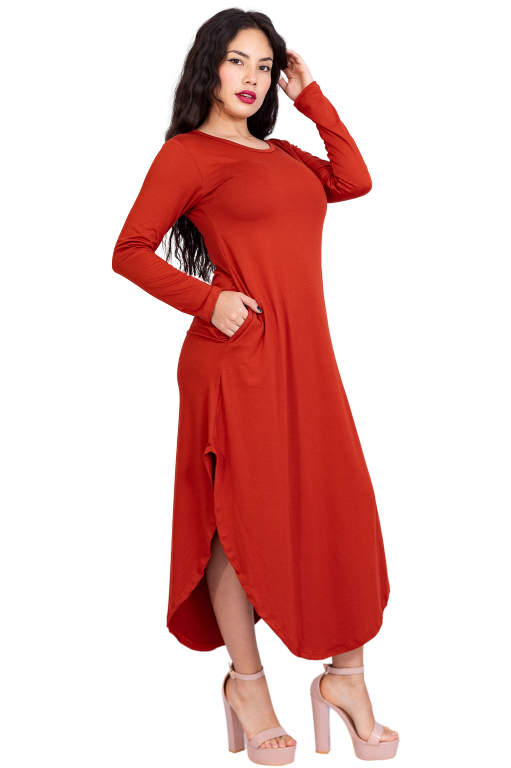 Maxivestido Japón manga larga
