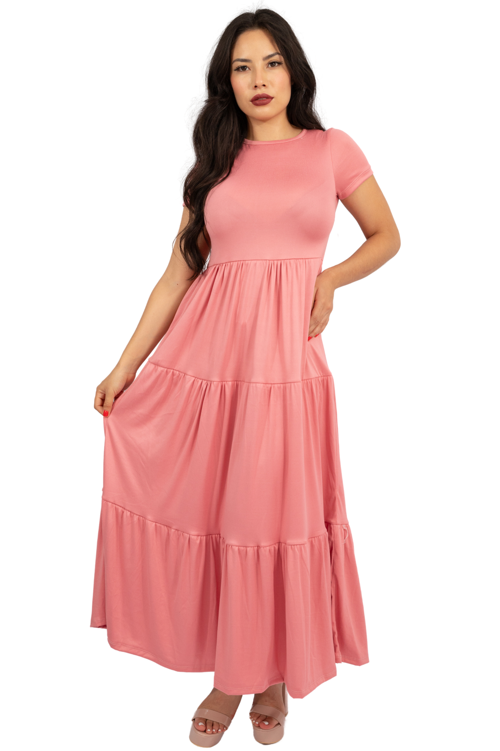 Maxivestido Tulum Manga Corta