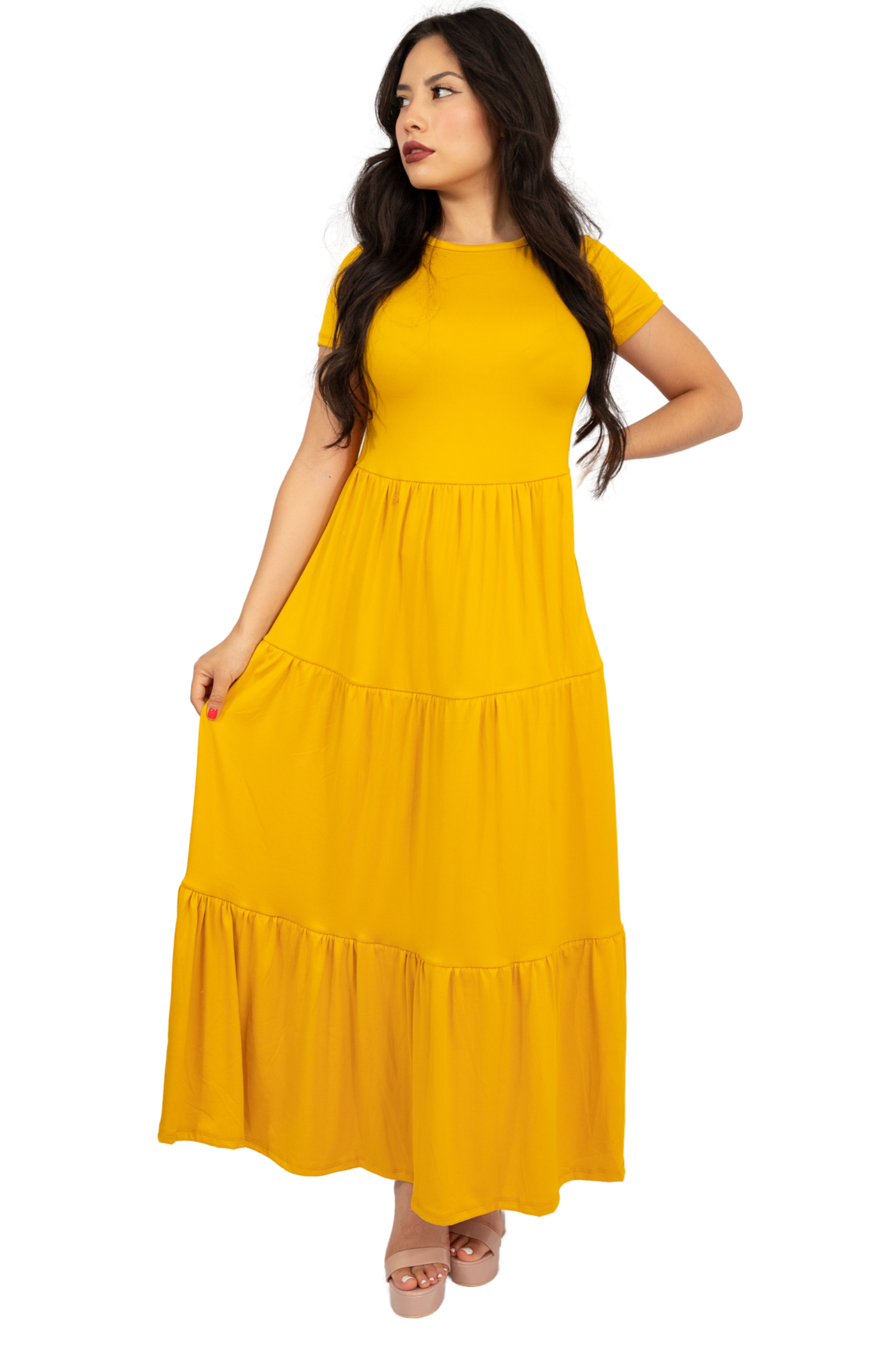 Maxivestido Tulum Manga Corta