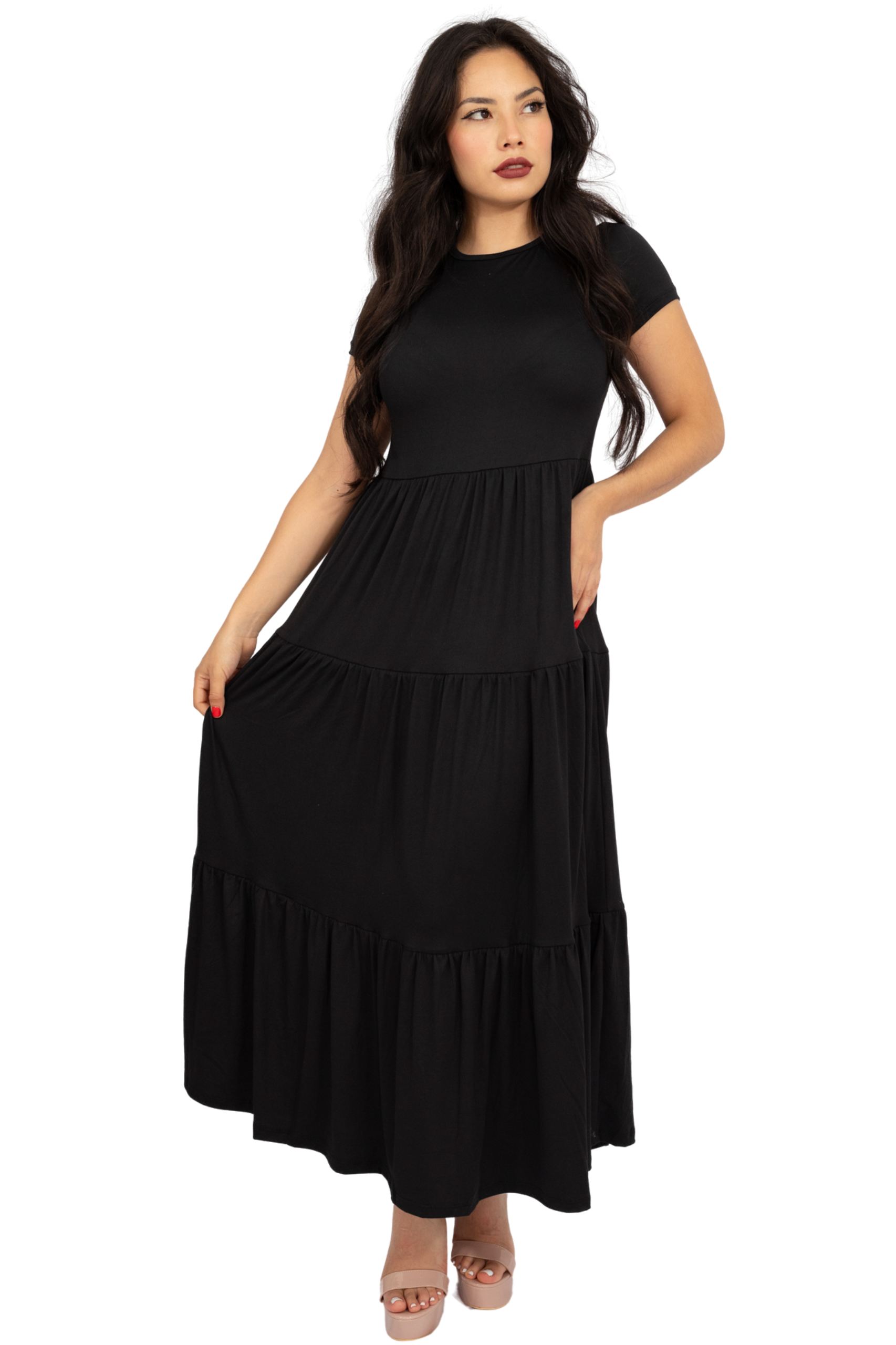 Maxivestido Tulum Manga Corta