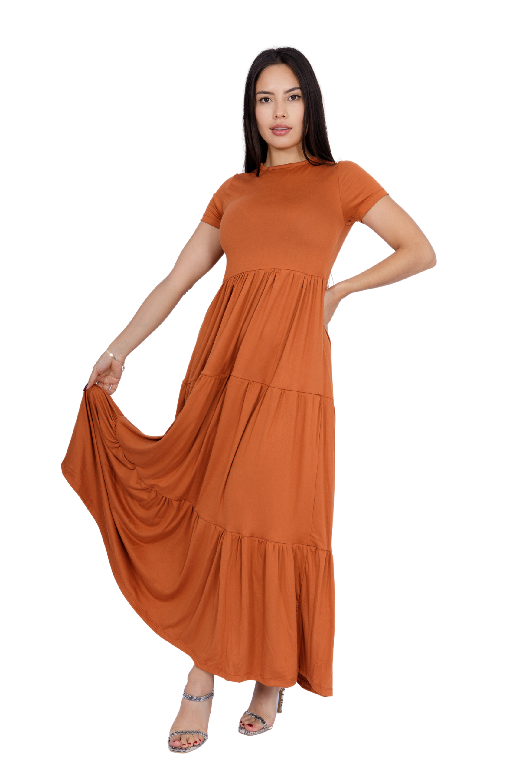 Maxivestido Tulum Manga Corta