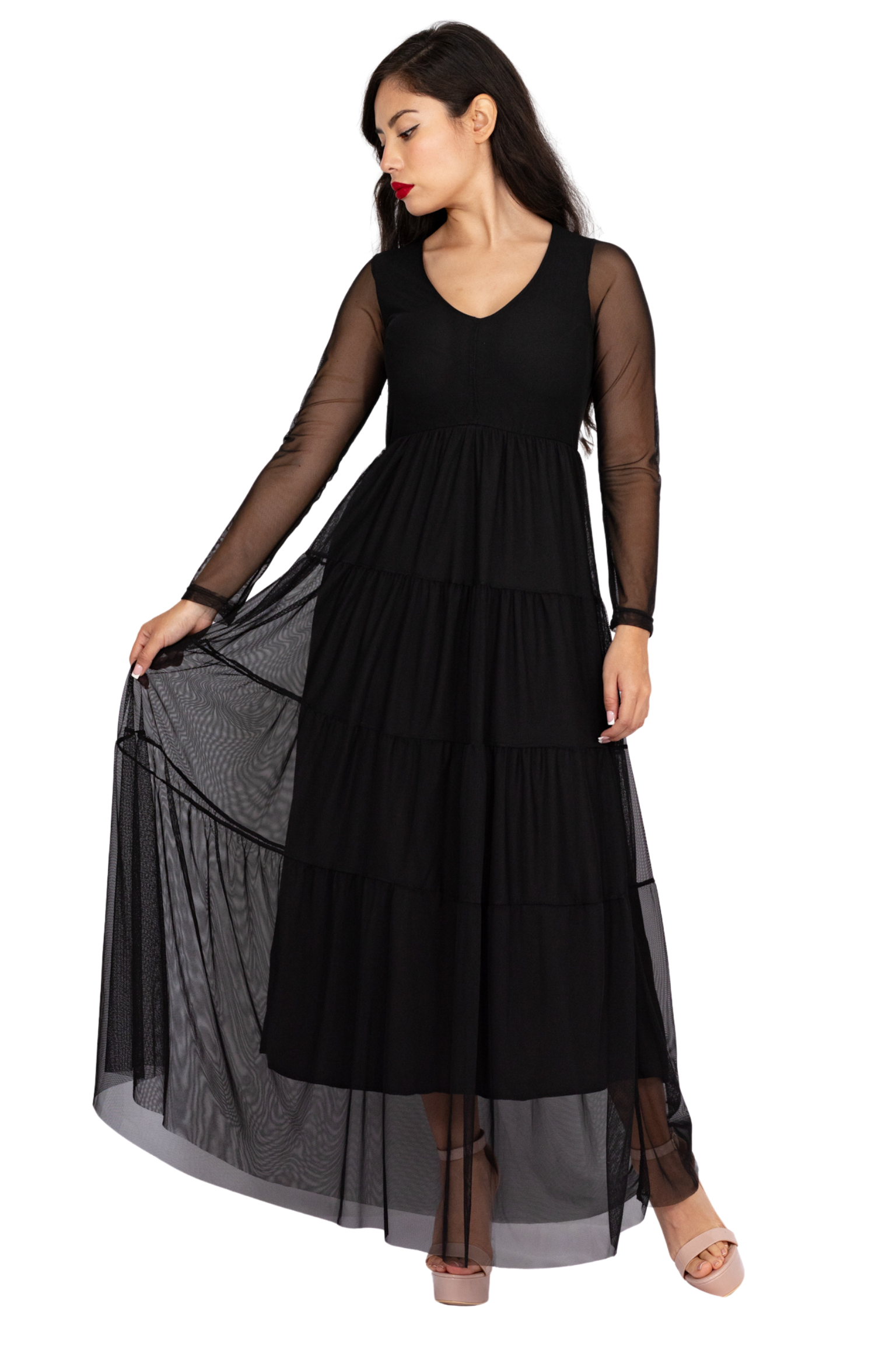Maxivestido Merida Manga larga