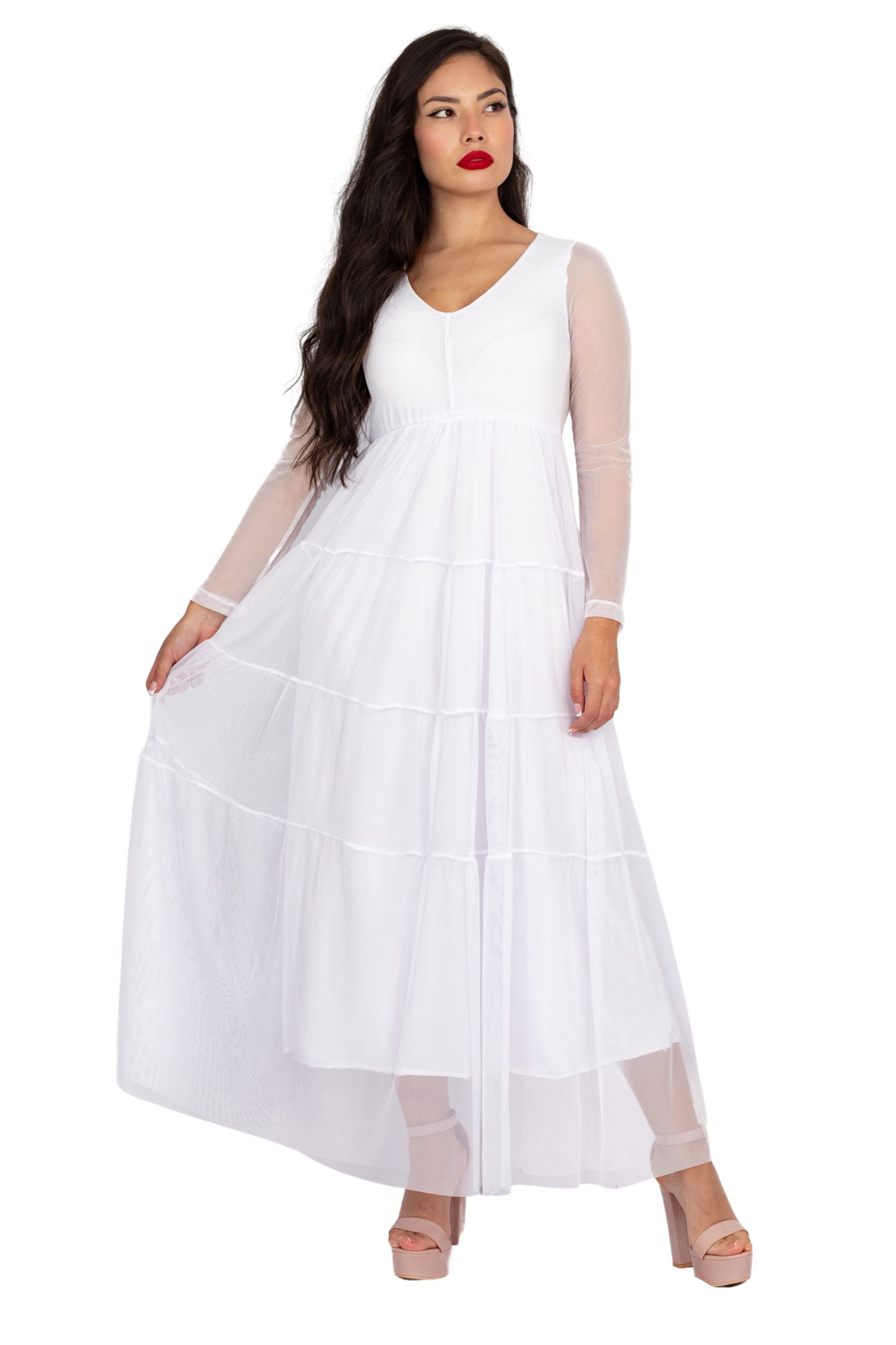 Maxivestido Merida Manga larga