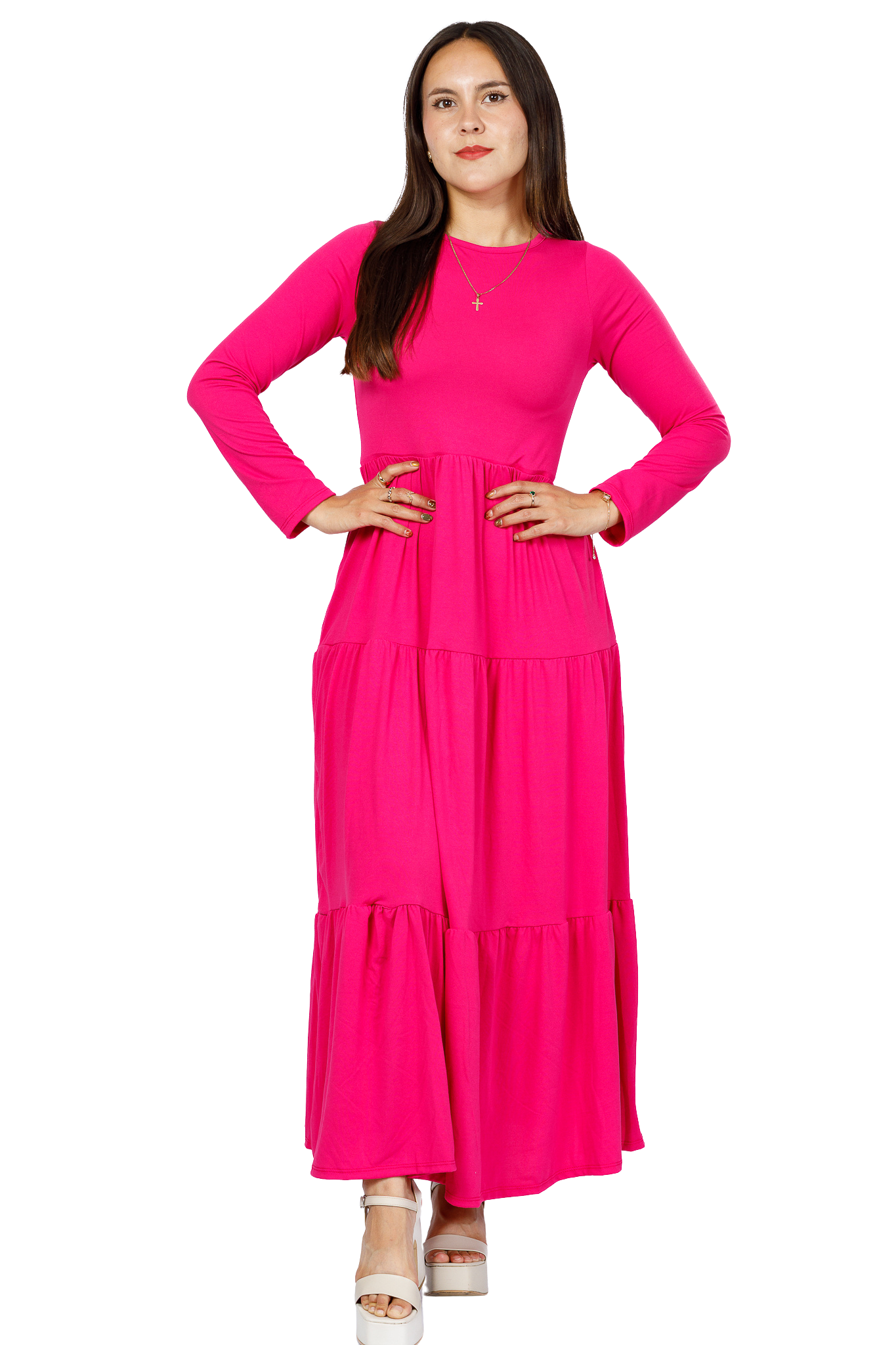 Maxivestido Tulum manga larga