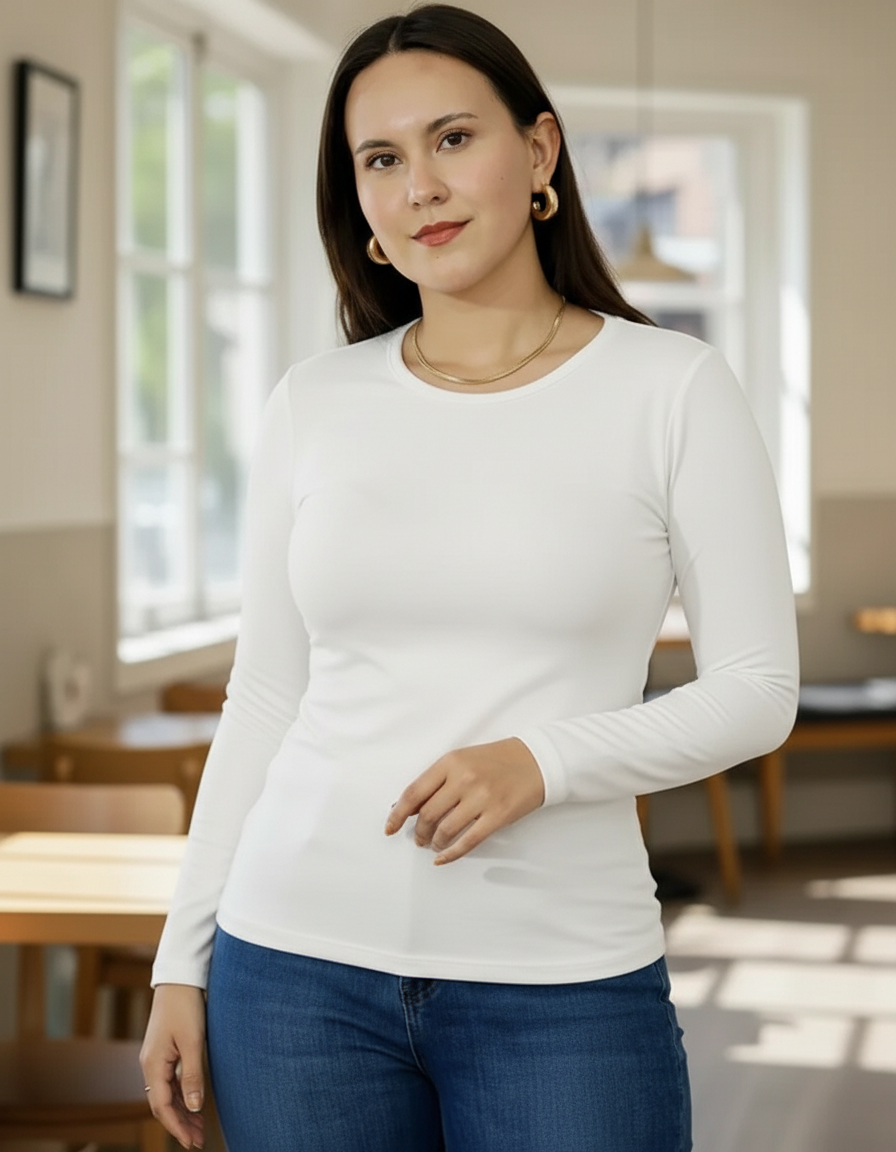 Blusa Lisa Manga Larga