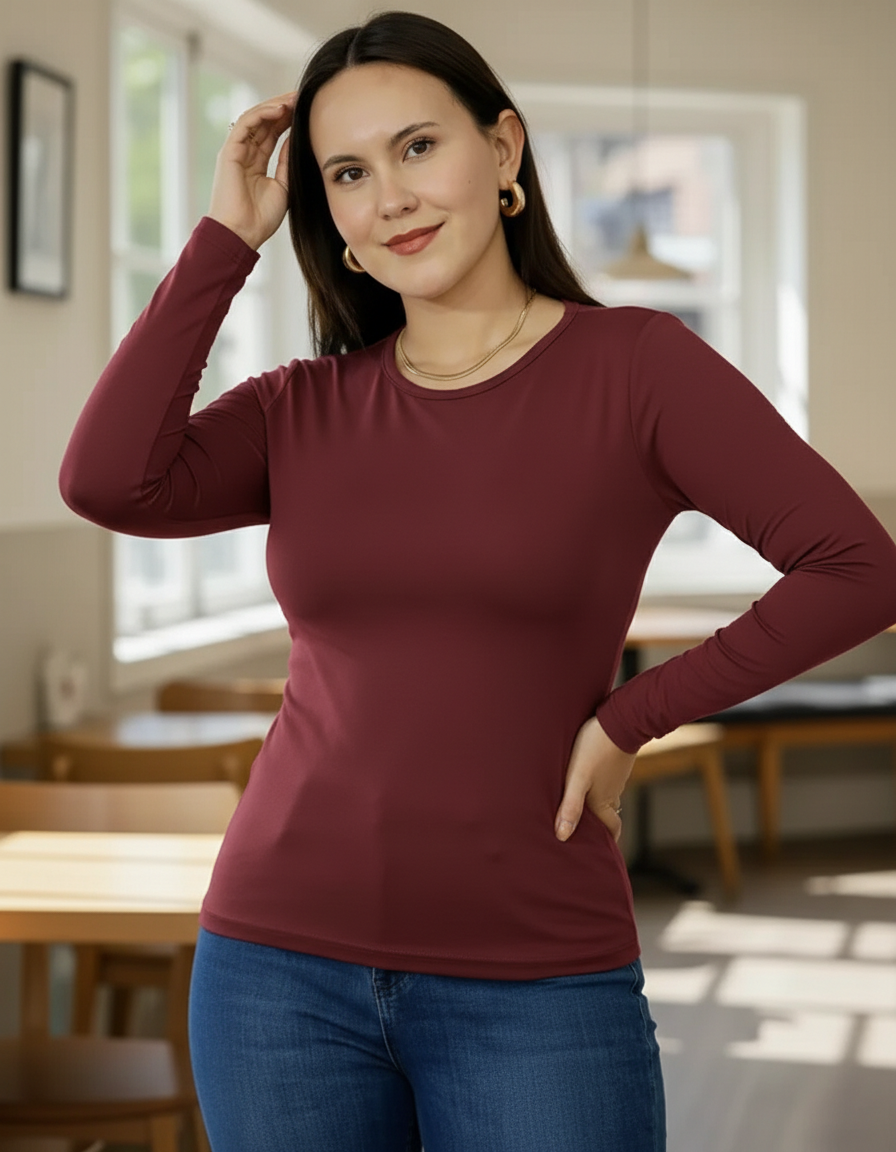 Blusa Lisa Manga Larga