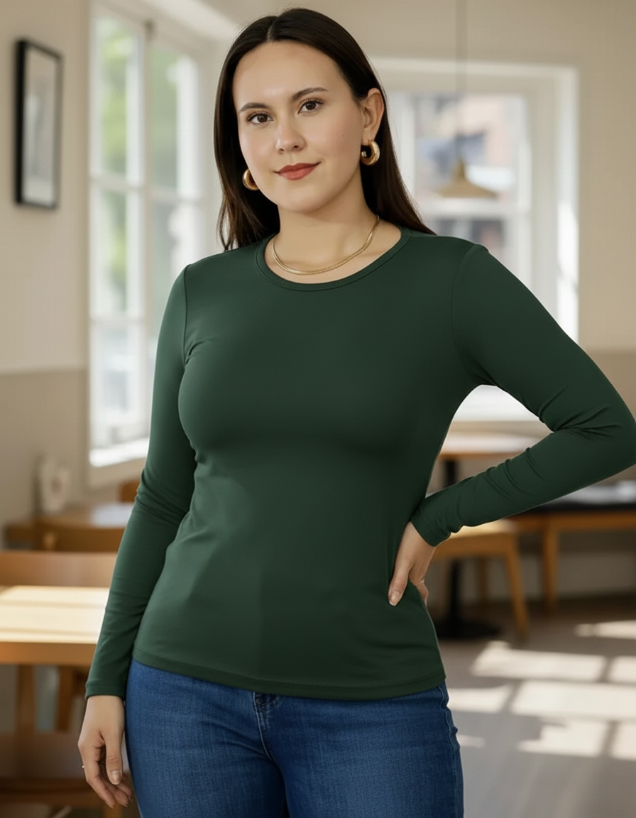 Blusa Lisa Manga Larga