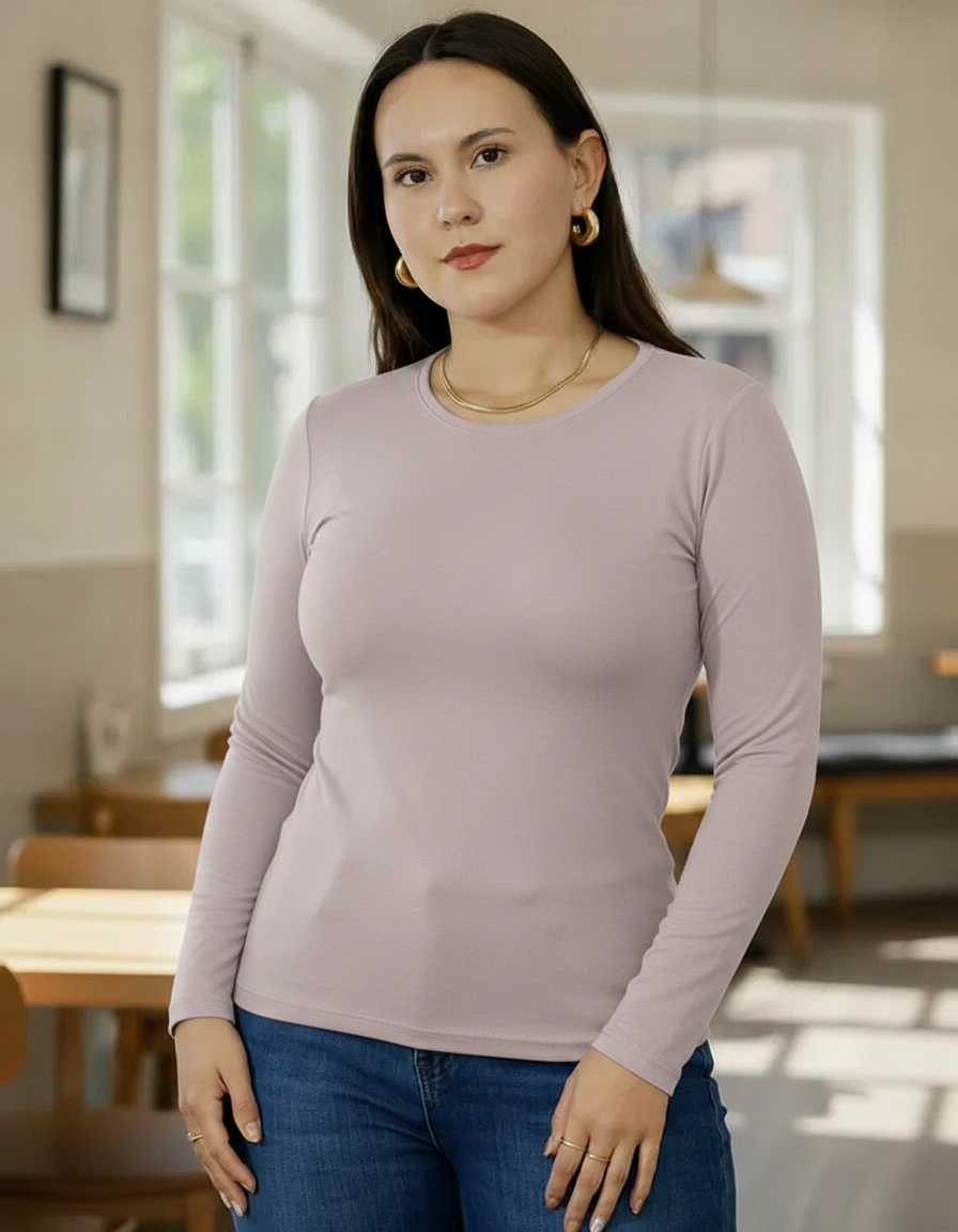 Blusa Lisa Manga Larga