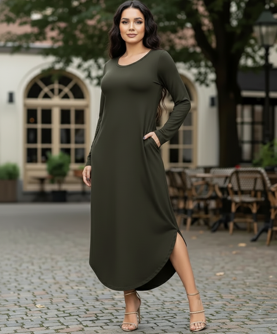 Maxivestido Japón manga larga