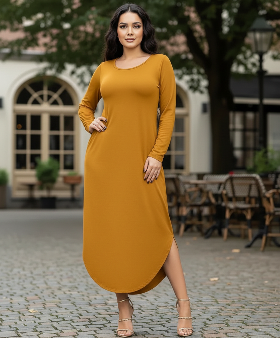 Maxivestido Japón manga larga