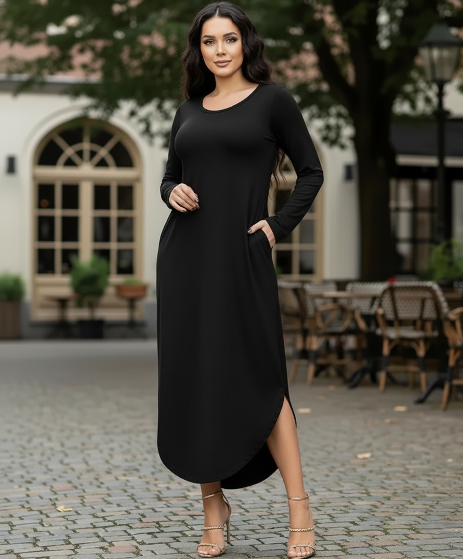 Maxivestido Japón manga larga