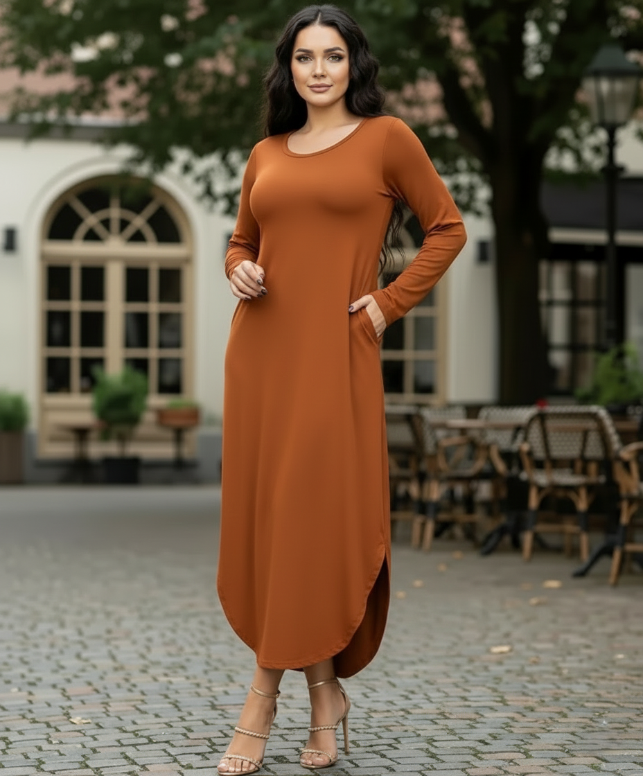 Maxivestido Japón manga larga