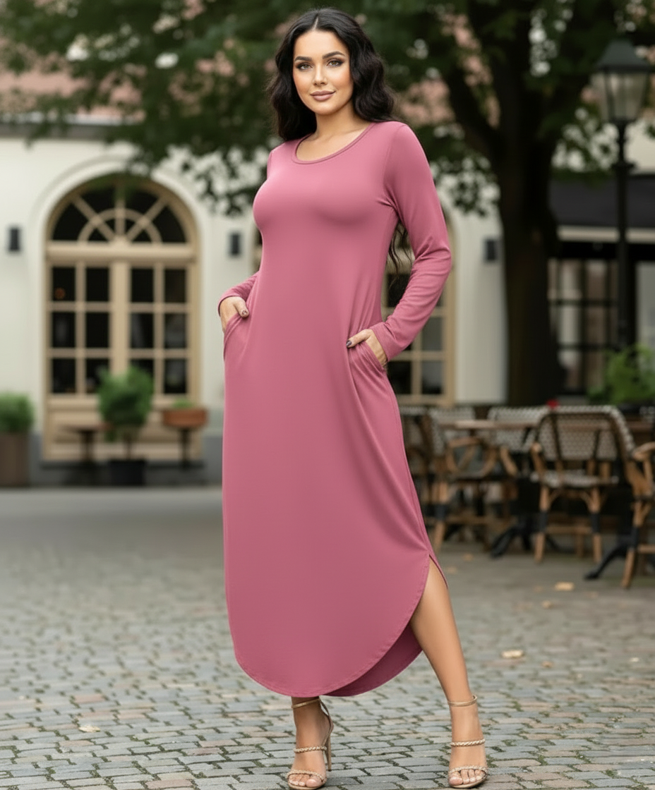 Maxivestido Japón manga larga