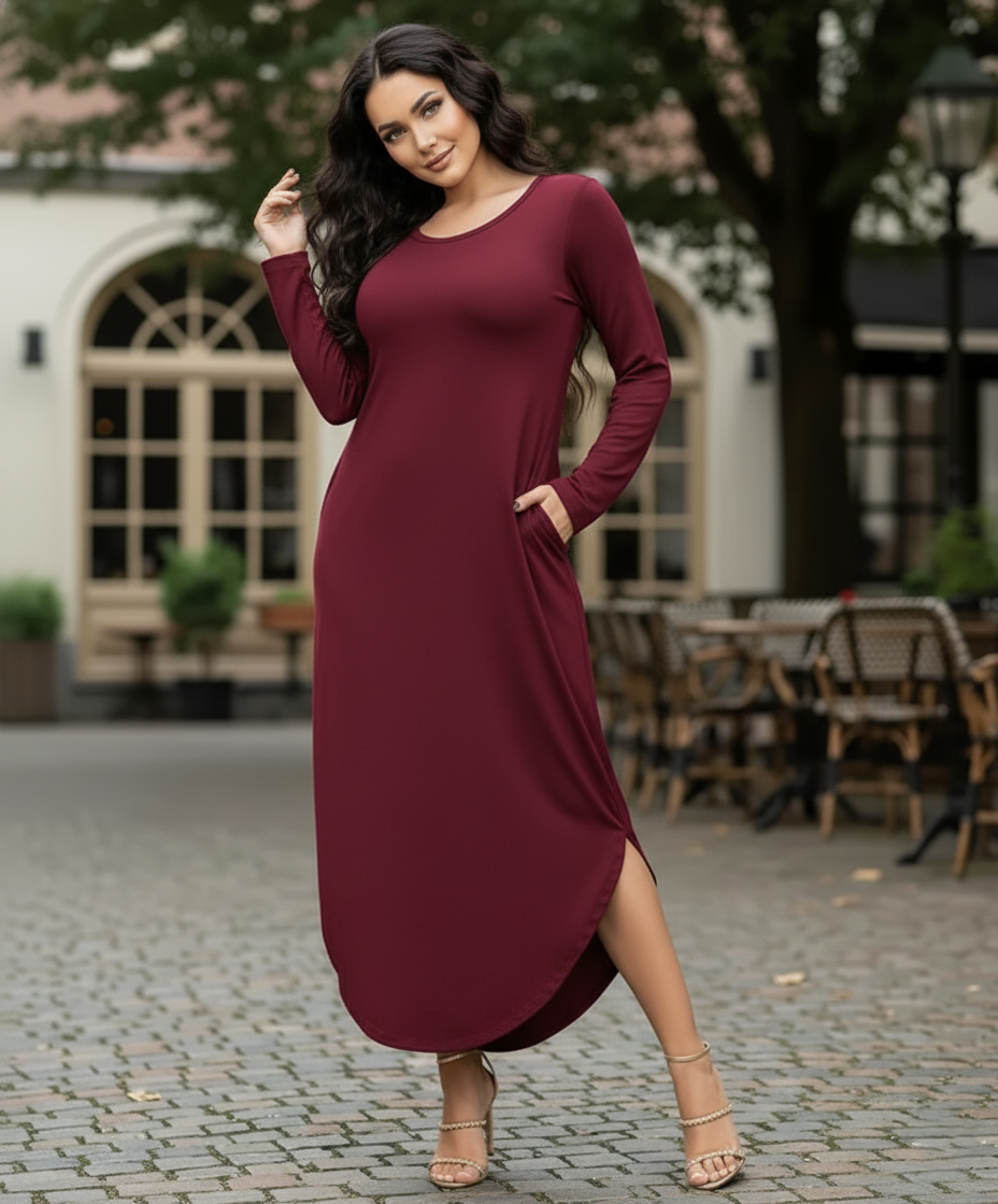 Maxivestido Japón manga larga