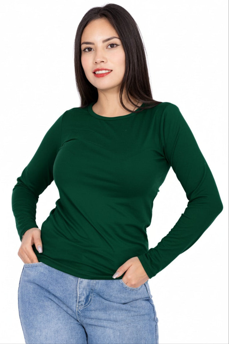 Blusa Lisa Manga Larga