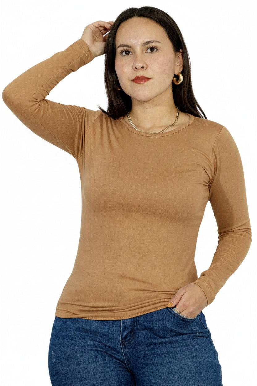 Blusa Lisa Manga Larga