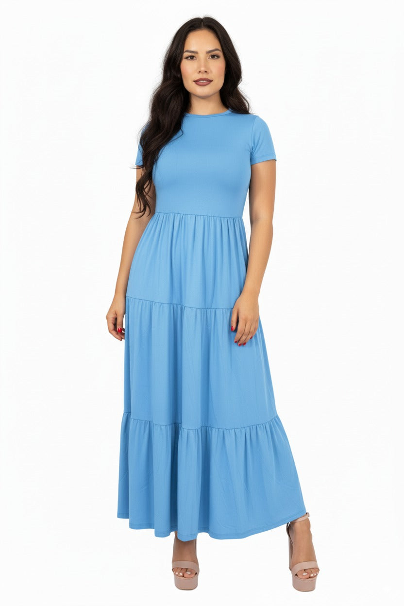 Maxivestido Tulum Manga Corta