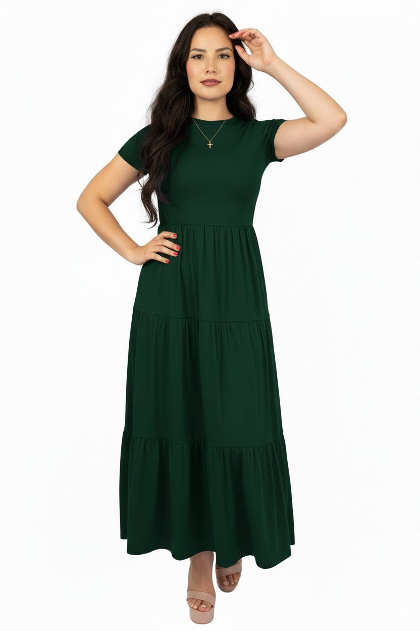 Maxivestido Tulum Manga Corta