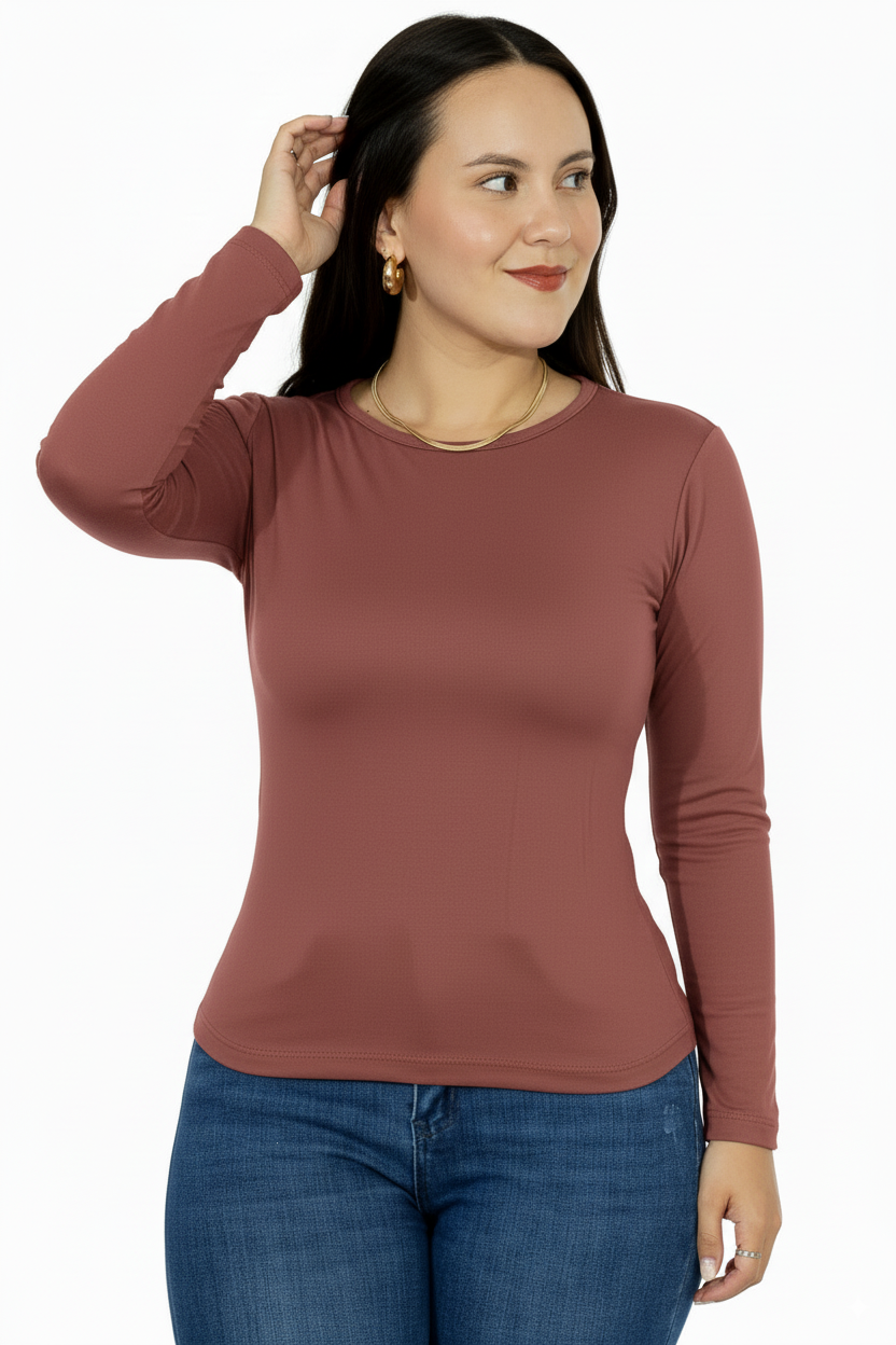 Blusa Lisa Manga Larga