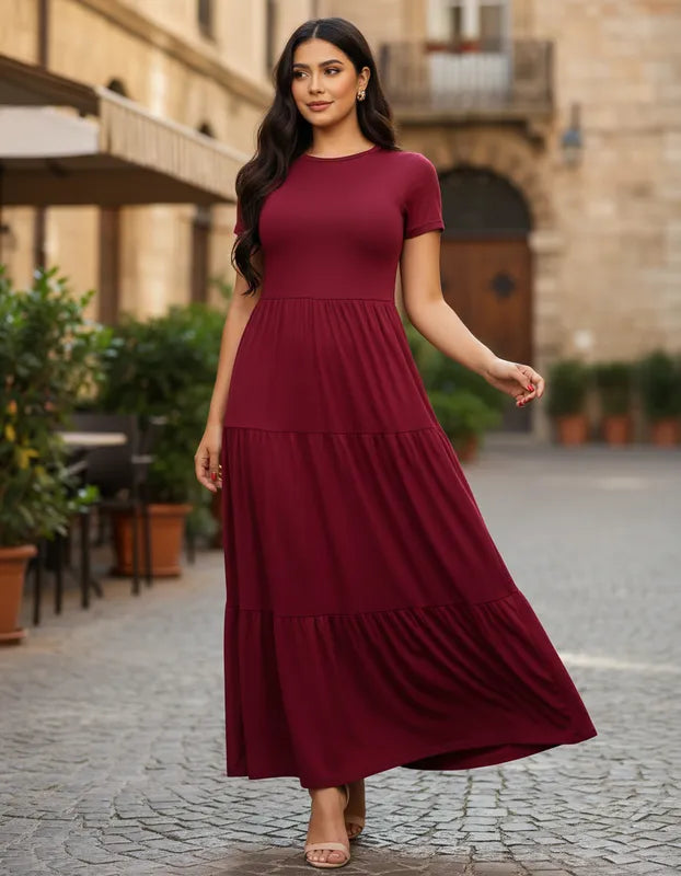 Maxivestido Tulum Manga Corta