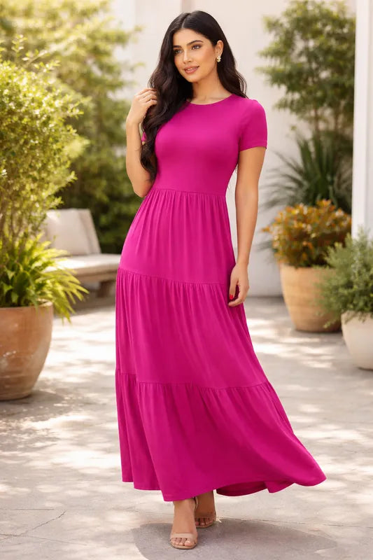 Maxivestido Tulum Manga Corta