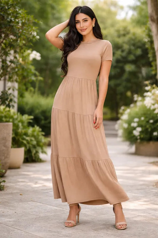 Maxivestido Tulum Manga Corta