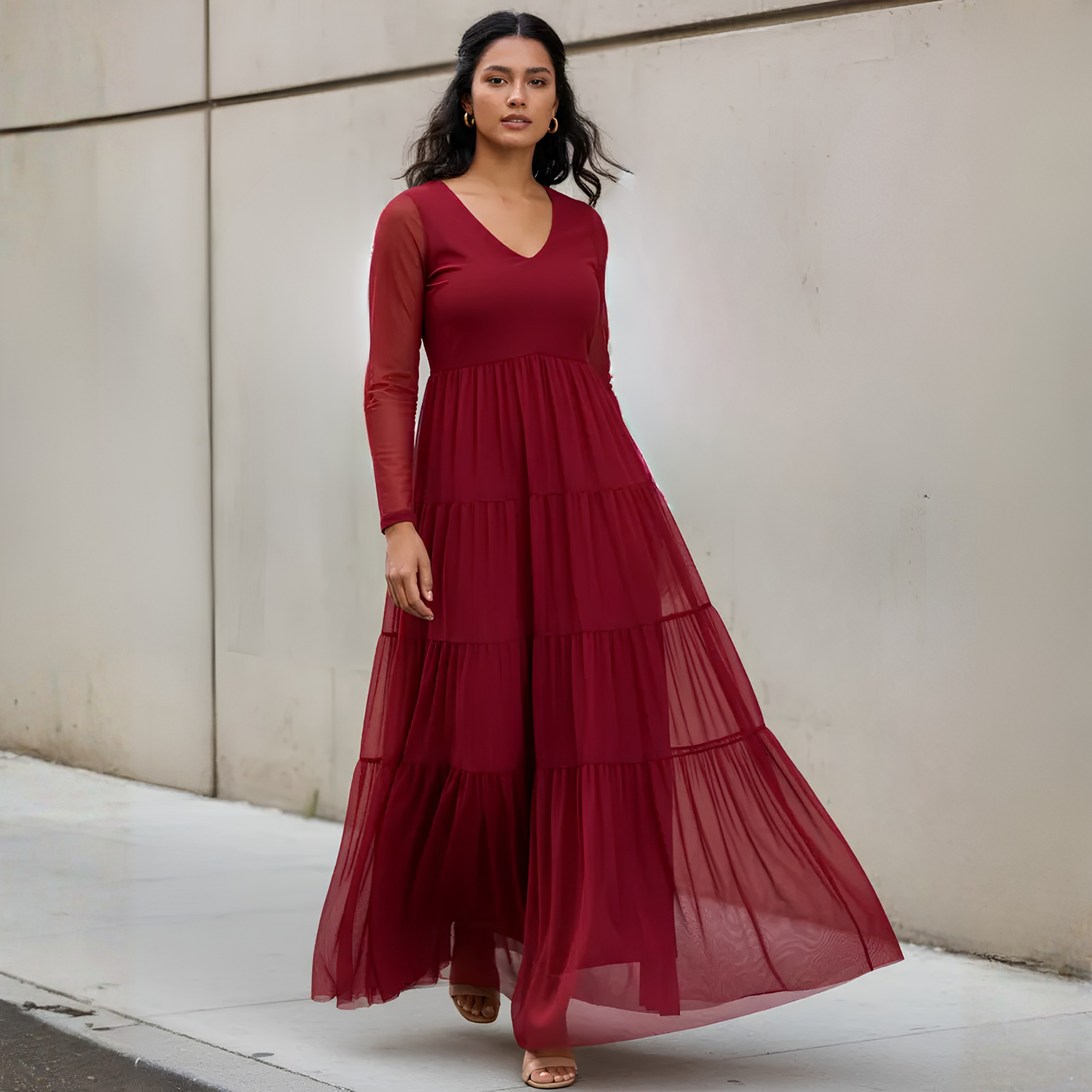 Maxivestido Merida Manga larga